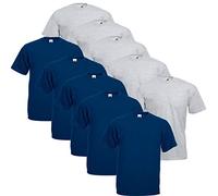 Fruit of the Loom Valueweight Men’s T-Shirt, Pack of 5, A17 colour set of 10, XXXXXL