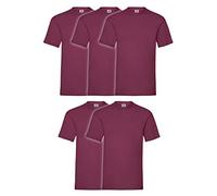 Fruit of the Loom Valueweight Men’s T-Shirt, Pack of 5, burgundy, 3XL