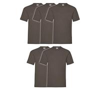 Fruit of the Loom Valueweight Men’s T-Shirt, Pack of 5, chocolate, S