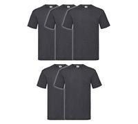Fruit of the Loom Valueweight Men’s T-Shirt, Pack of 5, Dark grey mottled, L