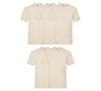 Fruit of the Loom Valueweight Men’s T-Shirt, Pack of 5, natural, XXL
