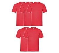 Fruit of the Loom Valueweight Men’s T-Shirt, Pack of 5, red, 3XL