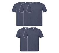 Fruit of the Loom Valueweight Men’s T-Shirt, Pack of 5, Vintage navy mottled, XXL