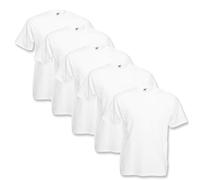 Fruit of the Loom Valueweight Men’s T-Shirt, Pack of 5, White, M