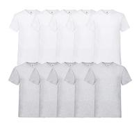 Fruit of the Loom Valueweight Men's V-Neck T-Shirt (Pack of 10) - Multicolour - Large