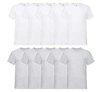 Fruit of the Loom Valueweight Men's V-Neck T-Shirt (Pack of 10) - Multicolour - Medium