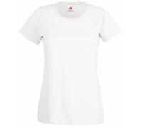 Fruit of The Loom Valueweight T Lady-Fit Women's T-Shirt, White, S