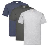 Fruit of the Loom Valueweight T-Shirt Various Colour Sets S M L XL XXL 3XL 4XL 5XL, 1 x graphite + 1 x vintage heather navy + 1 x grey + 1 note pad, M