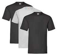 Fruit of the Loom Valueweight T-Shirt Various Colour Sets S M L XL XXL 3XL 4XL 5XL, 2 x black + 1 x grey + 1 note pad, S