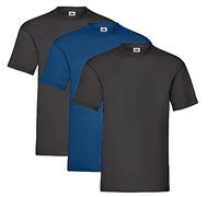 Fruit of the Loom Valueweight T-Shirt Various Colour Sets S M L XL XXL 3XL 4XL 5XL, 2 x black, 1 x navy, 1 x notepad, XL