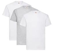 Fruit of the Loom Valueweight T-Shirt Various Colour Sets S M L XL XXL 3XL 4XL 5XL, 2 x white + 1 x grey + 1 x notepad, M