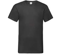 Fruit of The Loom Valueweight V Neck T-Shirt Black XL