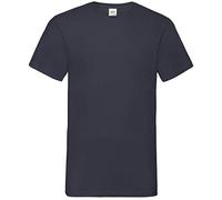 Fruit of the Loom Valueweight V-Neck T-Shirt, Short Sleeve Cotton Tee, Deep Navy, M