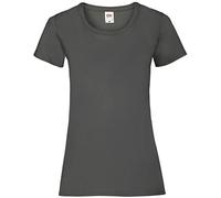Fruit of the Loom Women Valueweight 5 T-Shirt, Grey (Light Graphite GL), 10 (Manufacturer Size:S/10) pack of 5