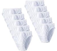 Fruit of the Loom Women's 10 Pack Original Cotton Hi-Cut Panties, White, 6