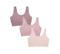 Fruit of the Loom Women's 360 Stretch Longline Sport Comfortable Wireless Bras Seamless Full-Coverage for a Natural Shape Rose Shadow/Lilas/Premiu