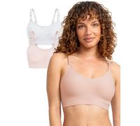Fruit of the Loom Women's 360 Stretch Seamless Support Wireless Bra, Rose Shadow/Grey Heather, L