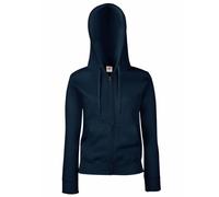 Ladies Lady-Fit Hooded Sweatshirt Jacket - BC1372 - Deep Navy / M / Yes