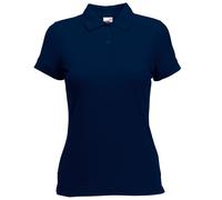 Fruit of the Loom Women's Lady Fit Short-Sleeved Polo Shirt in Mid Navy | Size: Large Fruit Of The Loom Mid Navy L