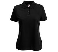 Fruit of the Loom - Women's 65/35 short sleeve polo shirt, Black/White, XXL