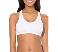 Fruit of the Loom Women's Adjustable Shirred Front Racerback Sports Bra, Multi Pack Options, White/Heather Grey/Black Hue, 34