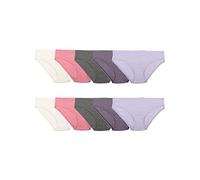 Fruit of the Loom Women's Beyondsoft Underwear, Super Soft Designed with Comfort in Mind, Available in Plus Size, Bikini - Cotton Blend - 10 Pack - Pink/Gray/Purple, 8