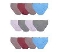Fruit of the Loom Women's Beyondsoft Underwear, Super Soft Designed with Comfort in Mind, Available in Plus Size, Bikini-Cotton Blend-12 Pack-Colors May Vary, 9 (Pack of 12)