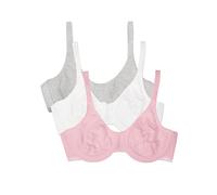Fruit of the Loom Women's Brasier Con Varillas Sin Forro Algodón Full Coverage Bra (Pack of 3)