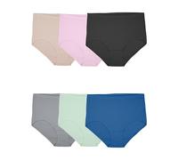 Fruit of the Loom Women's Breathable Underwear, Moisture Wicking Keeps You Cool & Comfortable, Available in Plus Size, Cotton Mesh-Brief (6 Pack), X-Large (8) (Pack of 6)