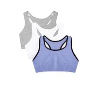 Fruit of the Loom Women's Built Up Tank Style Sports Bra, Blue Gem Heather with Black/White/Grey, 40