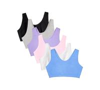 Fruit of the Loom Women's Built Up Tank Style Sports Bra, Cornflower Blue/White/Pink/Hyacinth/Grey/Black, 36