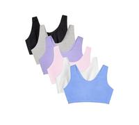 Fruit of the Loom Women's Built Up Tank Style Sports Bra, Cornflower Blue/White/Pink/Hyacinth/Grey/Black, 36