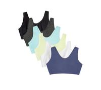 Fruit of the Loom womens Built Up Tank Style Sports Bra, Lentil/White/Charcoal/Aruba/Dutch Blue/Black, 46