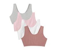 Fruit of the Loom Women's Built Up Tank Style Sports Bra Value Pack, Opaque, Dusk/White/Blush/Grey Heather, 36 (Pack of 4)
