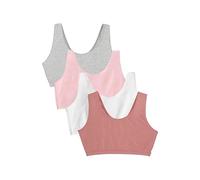 Fruit of the Loom Women's Built Up Tank Style Sports Bra Value Pack, Opaque, Dusk/White/Blush/Grey Heather, 38 (Pack of 4)