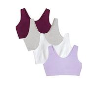 Fruit of the Loom Women's Built Up Tank Style Sports Bra Value Pack, Opaque, Purple/White/Lilac/Grey, 38 (Pack of 4)
