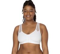 Fruit of the Loom Women's Comfort Front Close Sport Bra with Mesh Straps, White