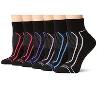 Fruit of the Loom Women's Coolzone Cotton Ankle Socks (6 Pack), Black Assorted 1, 3.5-9 UK