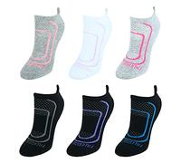 Fruit of the Loom Women's Coolzone Cotton No Show Socks (6 Pack), Grey/Black/White, 3.5-9 UK (Pack of 6)