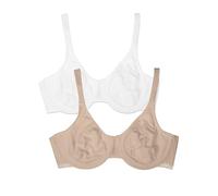 Fruit of the Loom Women's Cotton Stretch Extreme Comfort Bra, Black Hue/Sand, 40E