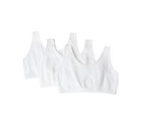 Fruit of the Loom Women's Built Up Tank Style Sports Bra, Opaque, White, 36 (Pack of 3)