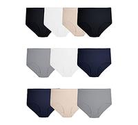 Fruit of the Loom Womens Eversoft Cotton Brief Underwear, Tag Free & Breathable, Plus Size Brief - 10 Pack - Assorted Colors, 12