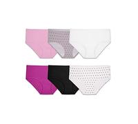 Fruit of the Loom Women's Eversoft Hipster Underwear, Tag Free & Breathable, Available in Plus Size Panties, Cotton Stretch-6 Pack-Colors May Vary, 7 (Pack of 6)