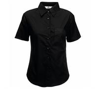 Fruit of the Loom Women's Fit Poplin Short Sleeve Shirt Black 3XL