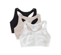 Fruit of The Loom Womens Front Close Built-up Sports Bra, Sand/White/Black, 38