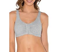 Fruit of the Loom Women's Front Closure Cotton Bra Sports, Opaque, Heather Grey, 42 (Pack of 2)