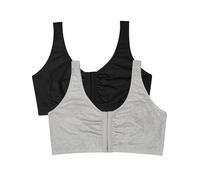Fruit of the Loom Women's Front Close Sports Bra Training, Grey mlange, 8