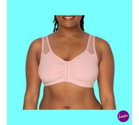 FRUIT OF THE LOOM Women's Front Close Sports Bra, Blushing Rose, UK 42 | EU 95