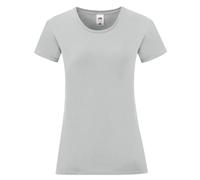 Fruit of the Loom Women's Iconic 150 T-Shirt in Pale Grey | Size: Small Fruit Of The Loom Pale Grey S