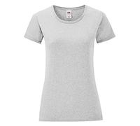 Fruit of the Loom Women's Iconic T-Shirt, Standard Length, Tunic, Pullover, Short Sleeve, Small, Heather Grey
